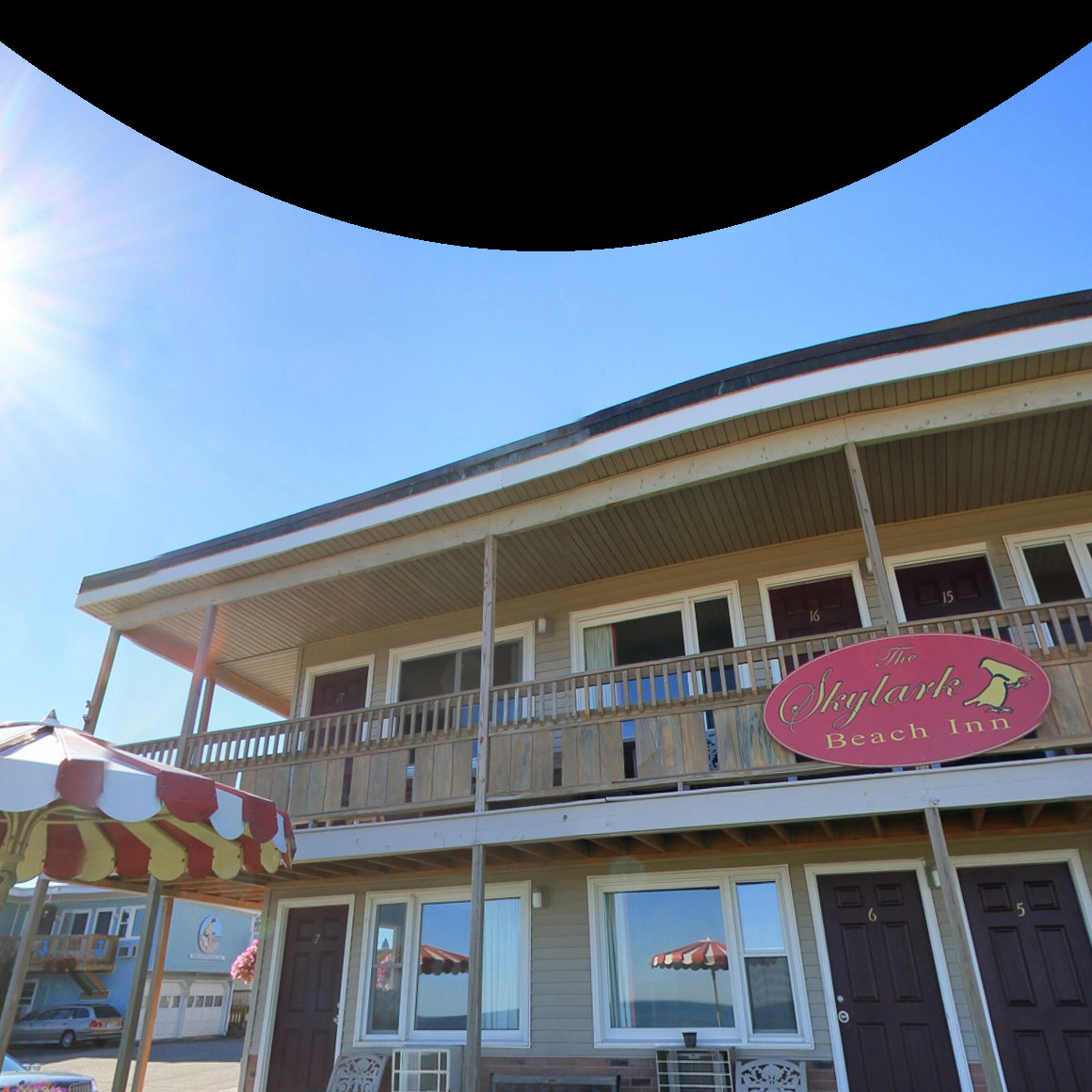 Skylark Oceanfront Old Orchard Beach Motel With Kitchenettes Panorama Of Our Skylark Oceanfront Old Orchard Beach Patio